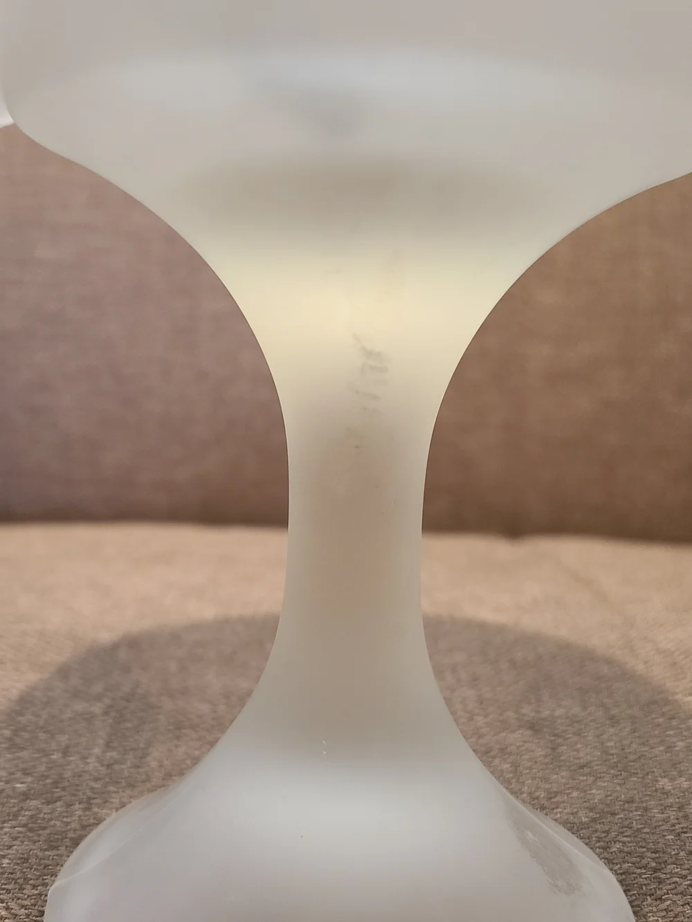 Vintage Westmoreland satin frosted glass fairy lamp with a holly and berry motif